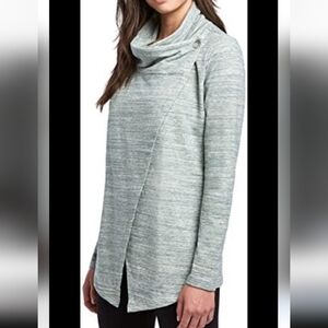 Danskin Green and Gray Cowl Neck Sweater Relaxed Fit